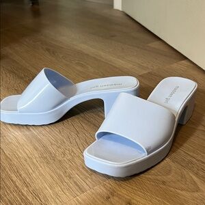 Madden Girl Light Blue Mules